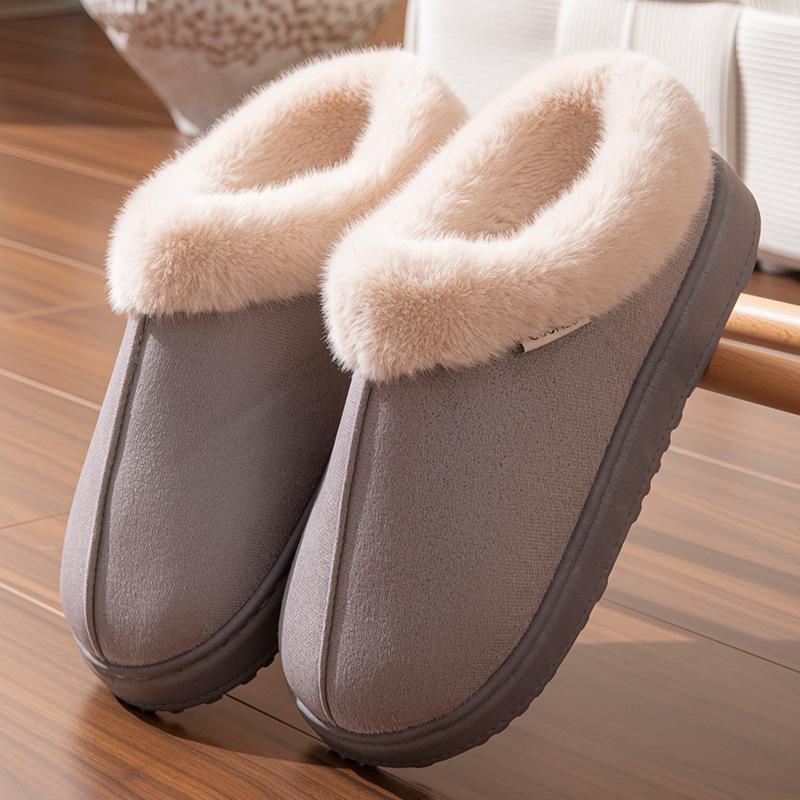 Autumn and Winter Cotton Slippers Indoor Thick Bottom Non-slip Warm Plush New Home Winter Couple Cotton Mop