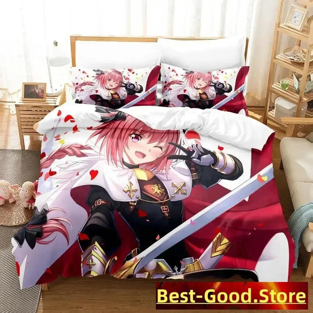 3D Anime Bed Sheet Set Fate - Astolfo Printed Bed Set Duvet Cover Pillowcase Bedding Set Bed Linen Sheet Quilt Cover Full Size