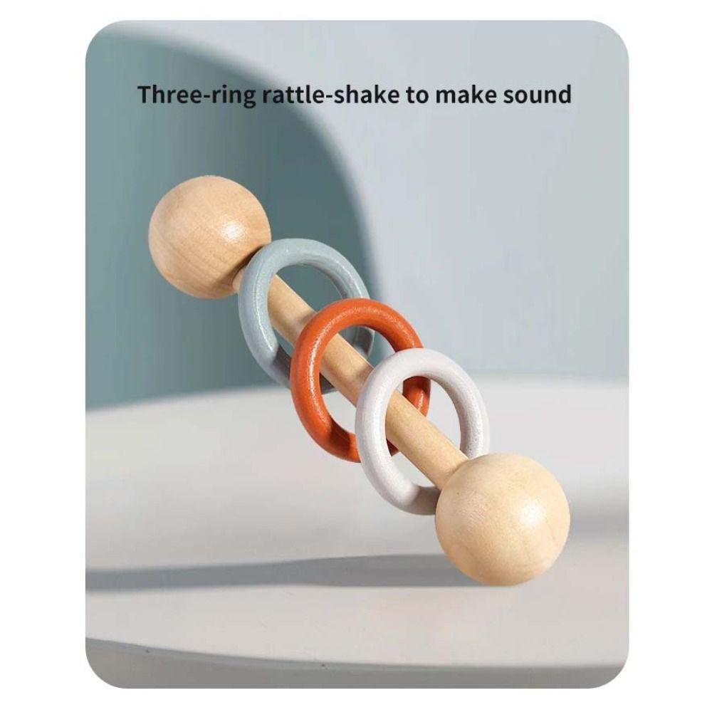 Wooden Gripping Baby Handheld Bell Musical Toys Kids Rattle Toys Toddlers Infants