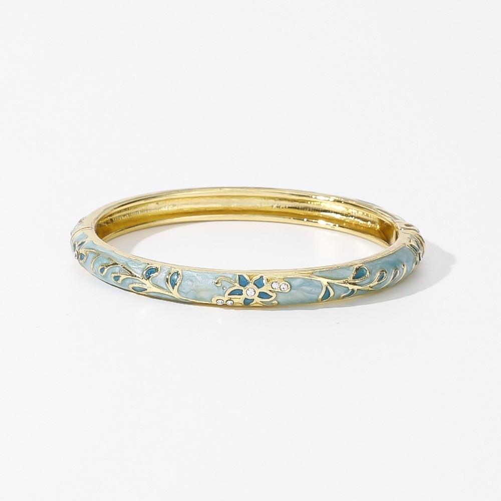 Traditional Flower Bangle Colorful Women's Hand Bracelet Vintage Cloisonne Bangle Jewelry Gifts