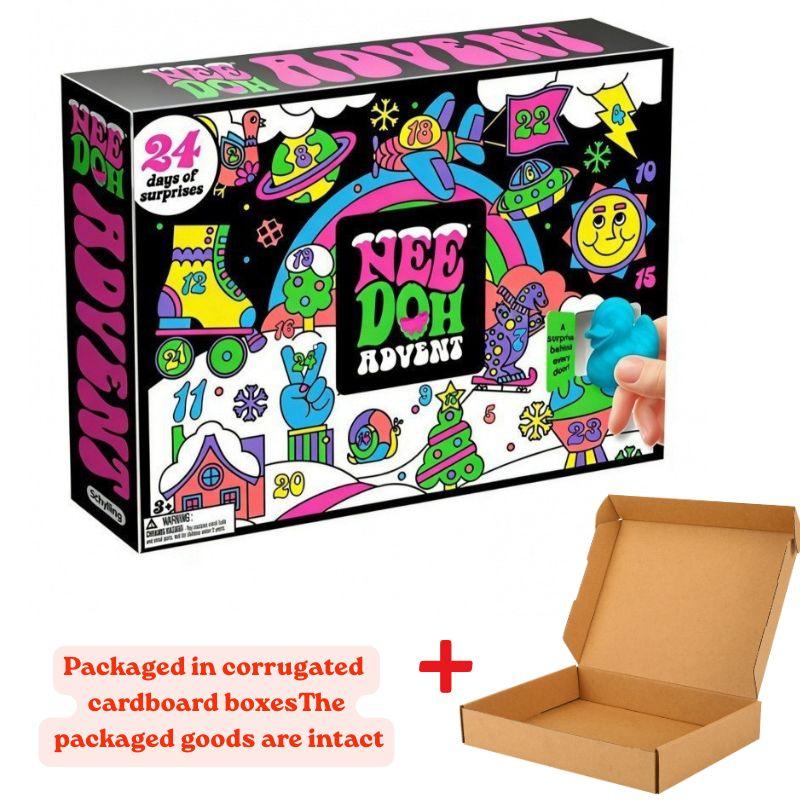 2026 NeeDoh Advent Calendar 24Pcs 3D PVC Fidget Doll Christmas Countdown Calendar Surprise New Year Gift Party Gift2