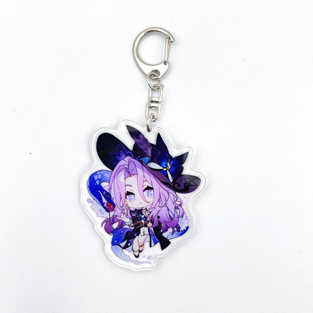 

Game Honkai Star Rail Feixiao Boothill Jiao qiu March 7th Cosplay Keychain Acrylic Pendant Key Chain Keyring Bag Accessory Prop 6 cm