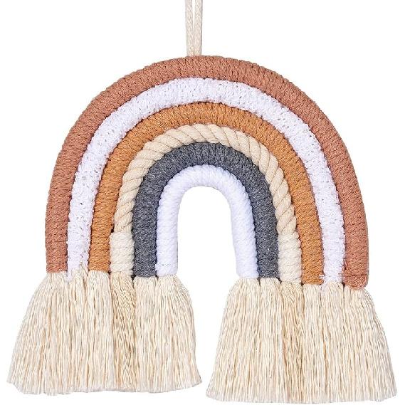 

1 Color Rainbow Handmade Car Charm, Macrame Rainbow Car Charm, Rainbow Home Decoration Hanging, for Home Wall Car Decoration (About 10.6 * 6.1 A