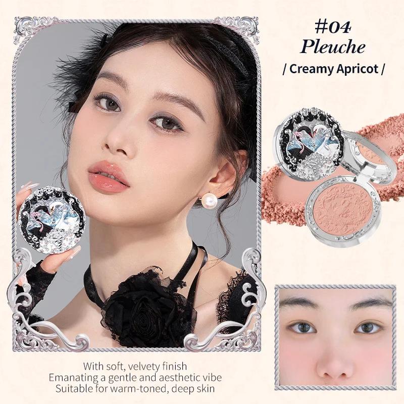 Flowerknows Swan Ballet Serie Geprägte Rouge Palette Süßes Make-up Koreanisch Langanhaltend Wasserdicht Gesichtsrouges