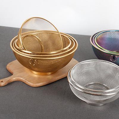 Stainless Steel Strainer Basket Multi-functionWashing Rice Bowl Fine Mesh Drain Basket Kitchen Tool High Quality