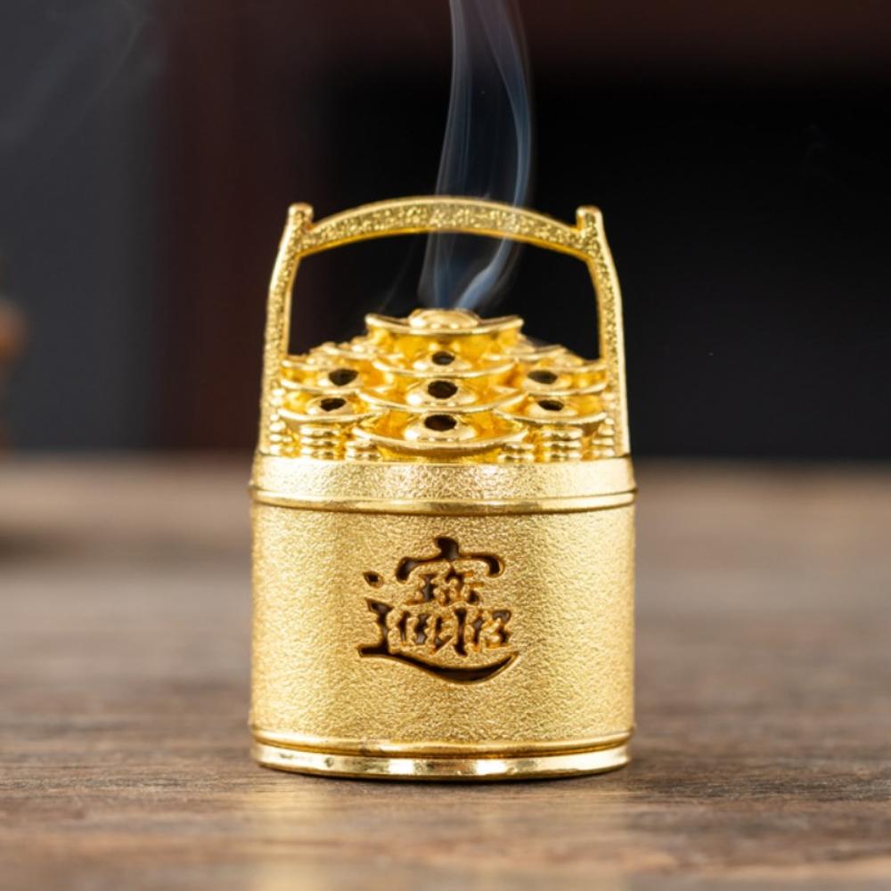Classical Design Hollow Out Incense Burner Elegant Style Hollow Out Pattern Metal Incense Burner Metal Material