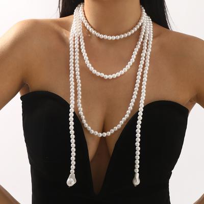 High-grade French Style Simple Multi-layer Winding Necklace Fairy Temperament Versatile Pearl Clavicle Necklace