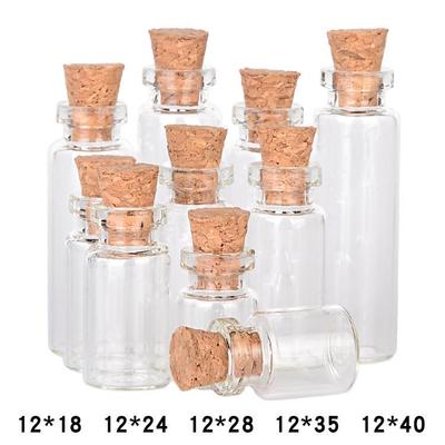 12mm Mini Przezroczysta Szklana Buteleczka na Życzenia z Korkiem