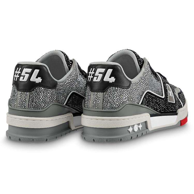 Louis Vuitton Trainer Sneakers 'Grey Black Crystals' 1AA6PR