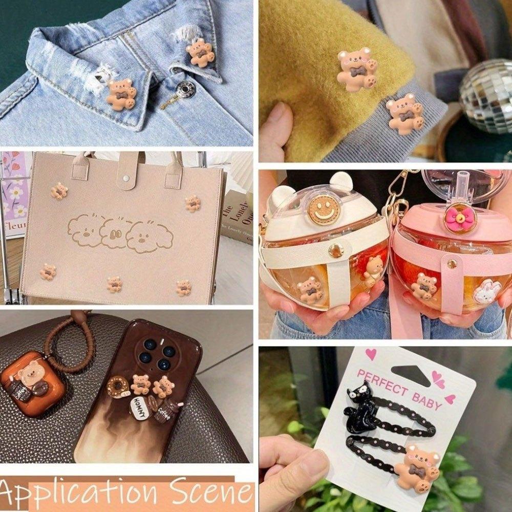 7/15/31 Stück Harz Tier Bär Dekorationszubehör Braunbär flache Rückseite Perlen DIY Zubehör Dekoration Strandurlaub