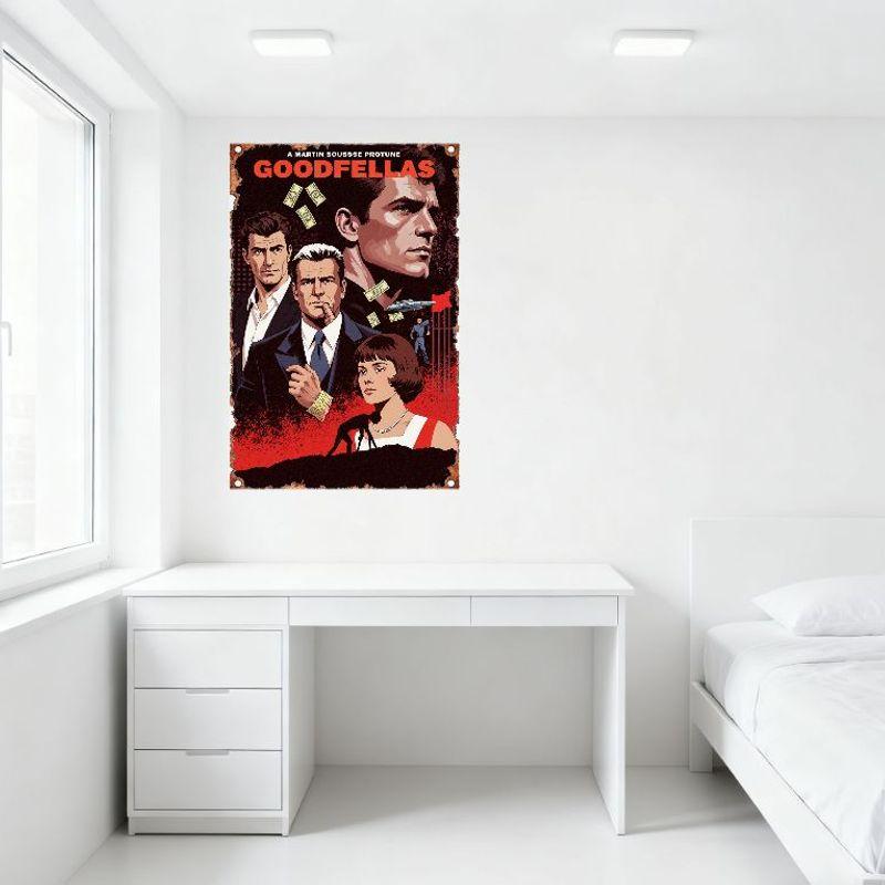 Goodfellas Retro Movie Poster Metal Tin Sign Vintage Gritty Gangster Crime Art Wall Decor for Man Cave Bar Cafe Home Office