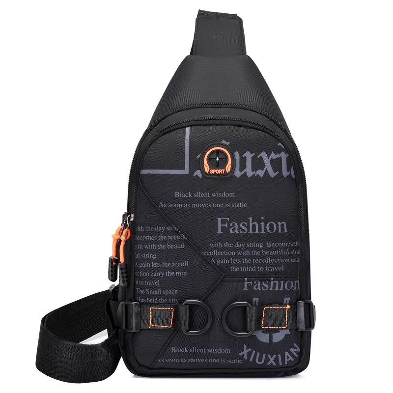 New breast bag trendy shoulder bag outdoor casual messenger bag waterproof and wear-resistant multi-functional Oxford cloth chest bag