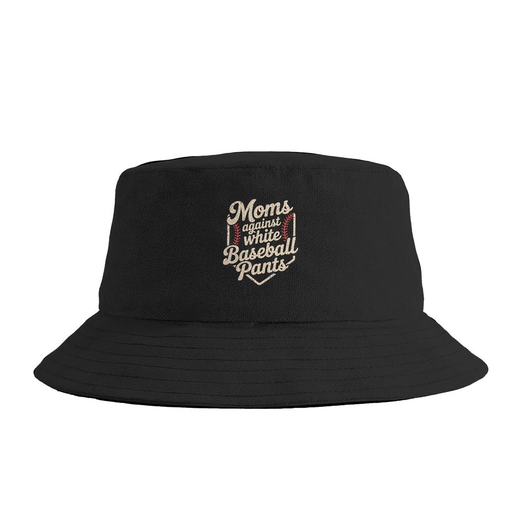 Unisex Moms Against White Baseball Pants Baseball Mom Mothers Day Bucket Hat Foldable FisherUnisex Hats Spring Casual Vacation Cap