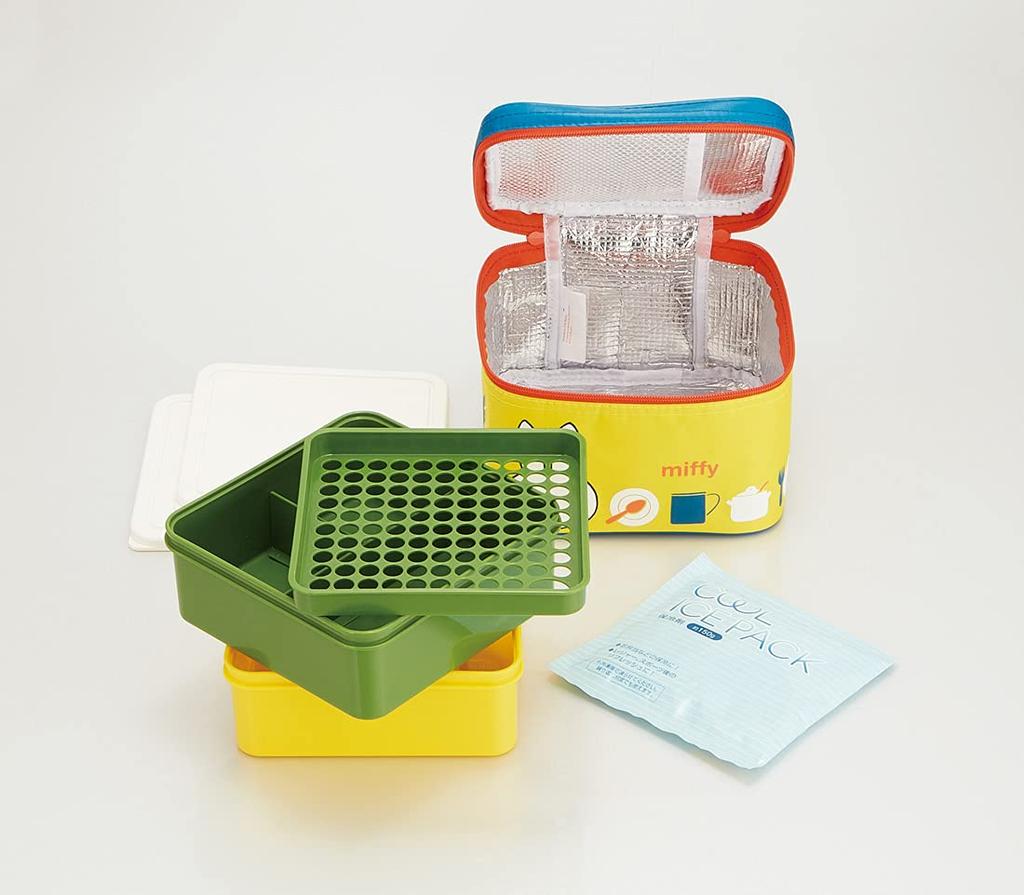 Skater Miffy Picnic Lunch Box with Cooler Bag and Ice Pack, 20cm, Made In Japan, 2240ml, KCPC2