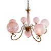 MZISOSOD French Vintage Wrought Iron Glass Chandelier for Living Room Dining Room Bedroom Lighting Fixtures Mid Century