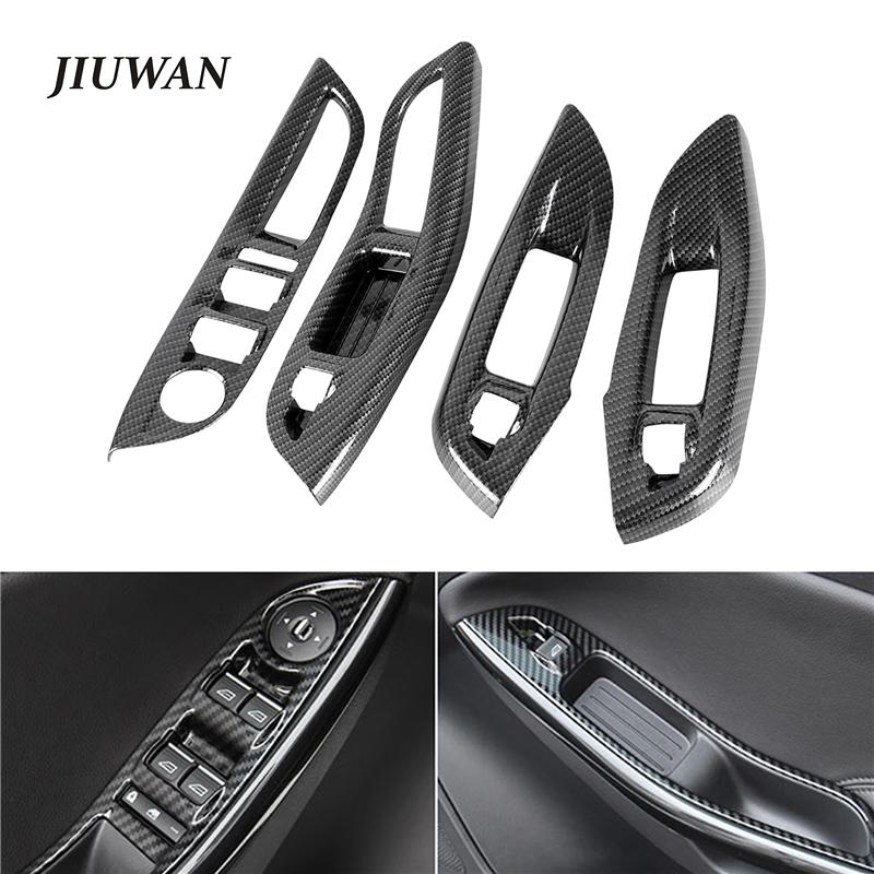 4pcs Car Window Lifter Panel Frame Interior Decoration Cover Trim for Ford Focus 3 MK3 2015-2018