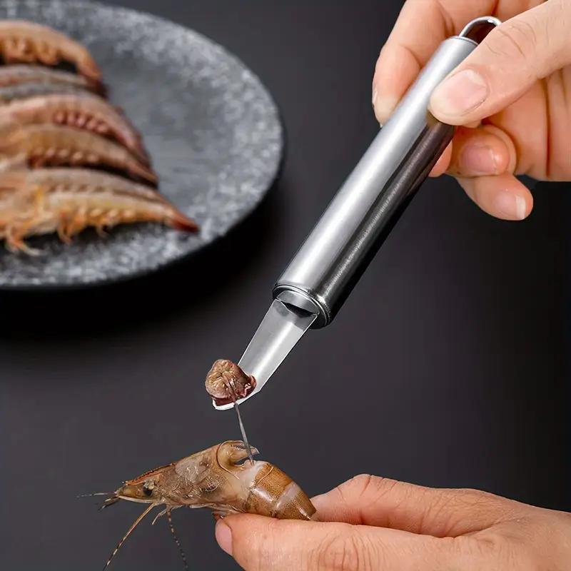 Stainless steel double-headed shrimp line knife to open shrimp back peel shrimp shell shrimp line removal knife to open shrimp knife
