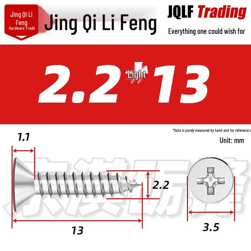 304 Stainless Steel Countersunk Self-Tapping Screw for Furniture & Outdoor Construction (GB/T 846)