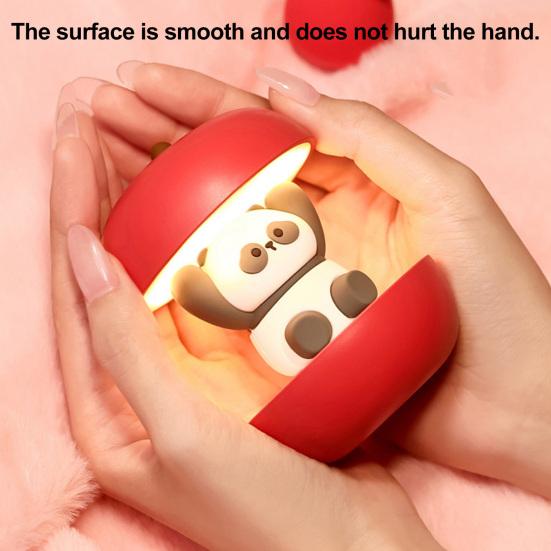 Apples Panda Night Light USB Rechargeable LED Bedside Lamp Ambient Light Christmas Festival Cute Mood