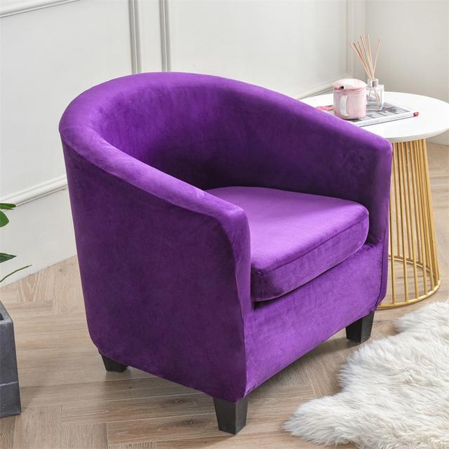 Velvet Club Sofa Cover Elastic Armchair Cover Sofa Slipcovers Living Room Single Seater Tub Couch Cover With Seat Cushion Covers