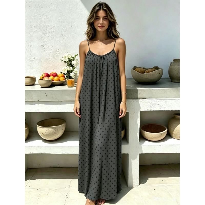 Long Backless Sleeveless Wrap Dress Women 2026 Loose Fit Casual Beach Vacation