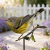 Metal Bird Home Garden Display with Color Finish and Branch Mount for Yard Fence Tree and Balcony Styling for Home Use