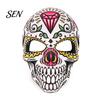 Scary Skeleton Face Masque Day of The Dead Skull Masque, Halloween Sugar Full Festival Costume Supplies Masquerade Party Accessory for Cosplay,