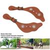 Vintage Western Good Strap with Adjustable Buckles PU Leather Western Flower Boot Good Strap for Horses Riders