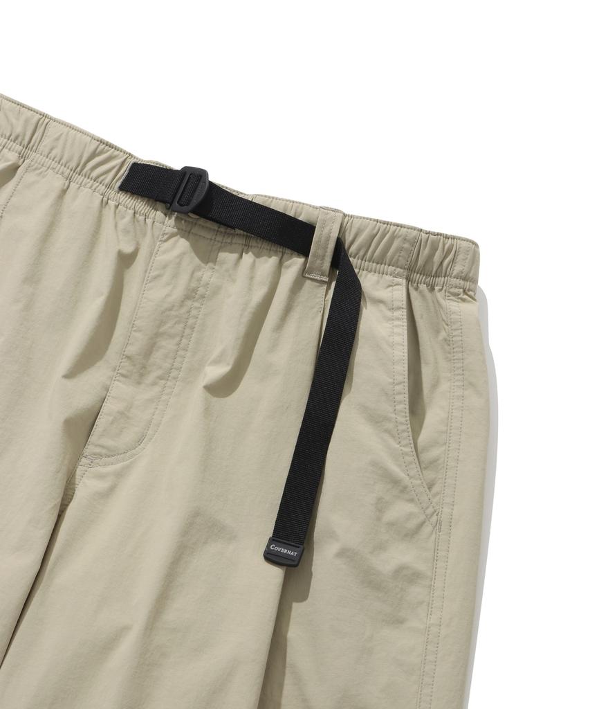 COVERNAT Woven Semi-Wide Buckle Pants Beige