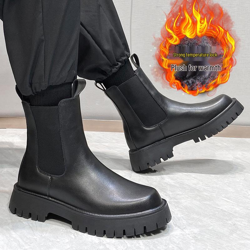 

Мужские Челси из мягкой кожи в британском стиле - Высокие, Дышащие, Средние, Трендовые для лета 41