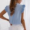 Women Summer Elegant Ruffles Sleeveless Lace Up Tie Bow Casual Tops Sexy Summer Ruffles Tank Top