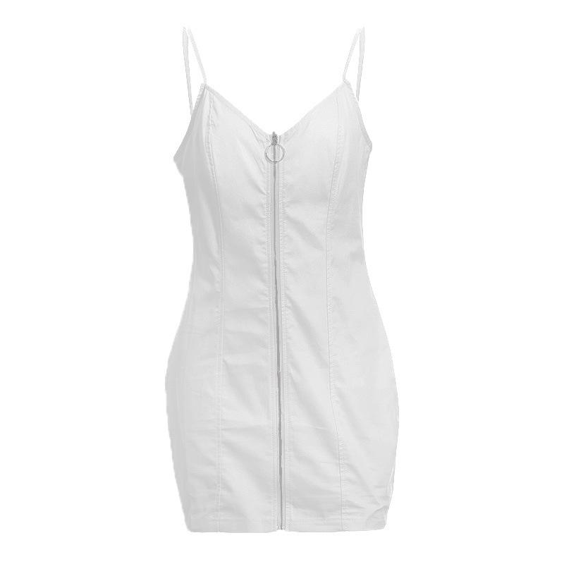 

IELGY Explosion женская сумка на молнии с кольцом, сексуальное платье на бретельках, летний новый стиль S белый