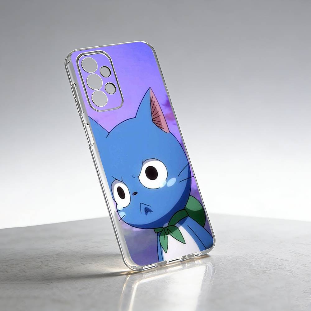 Anime Fairy Tail Happy Phone Case Transparent Silicone Soft For Samsung S25,S24,S21,S22,S23,S30,Ultra,S20,Plus,Fe Samsung S23plus5G