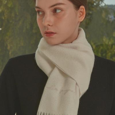 White Project VIRGIN WOOL 100 MUFFLER_CREAM