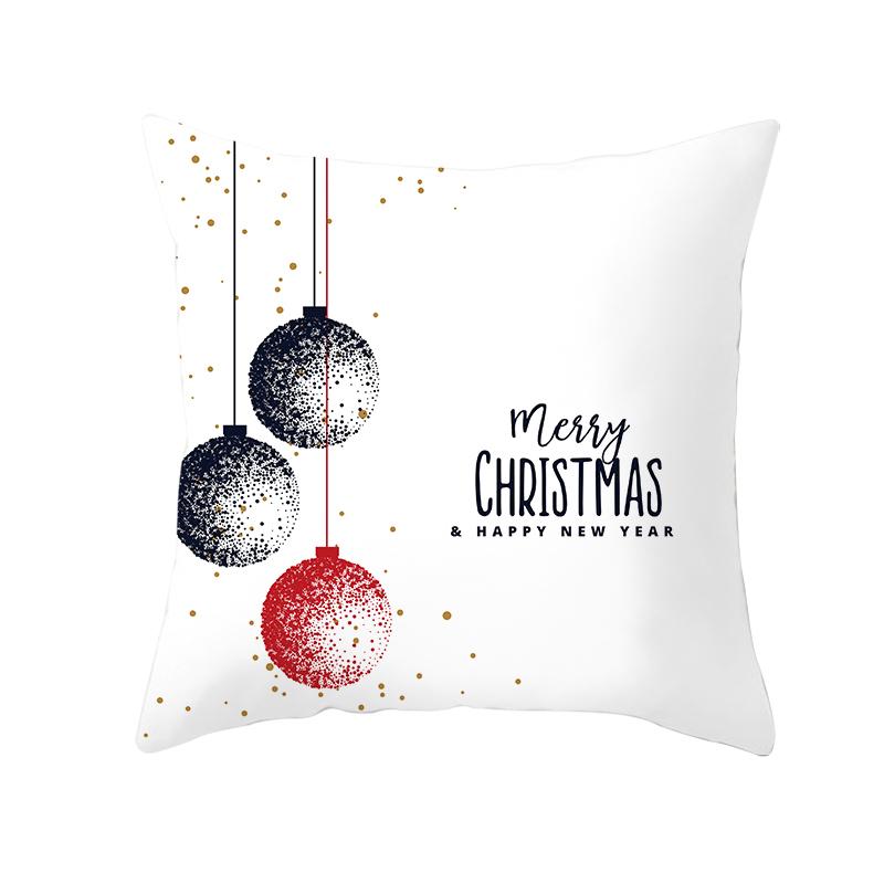 White Christmas Pillow Case Cute Santa Claus Elk   Cover Winter Snowflake Decorative Cases