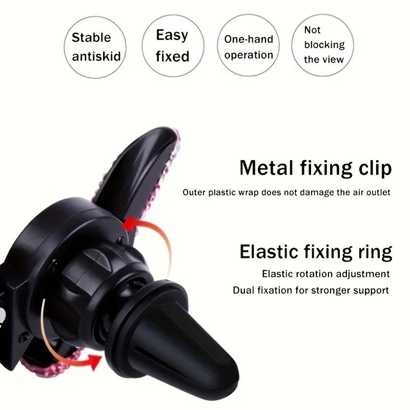 Car Phone Holder Diamond Crystal Car Air Vent Mount Clip Mobile Phone Holder Stand In Auto Bracket Interior Accessories
