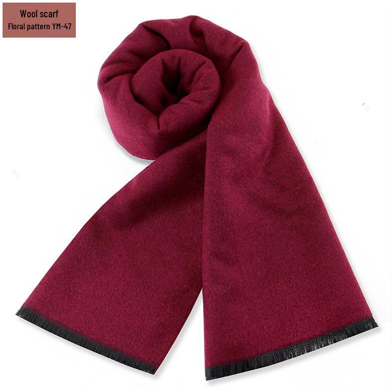 Męski szalik zimowy w czystą szarość w kratę, mieszanka wełny - gruby i ciepły