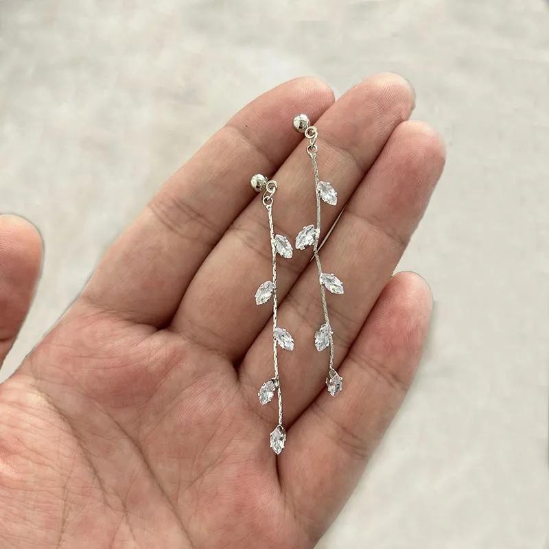 New Fashion Gold Color Leaf Earrings For Women Exquisite Mini Set Cubic Zirconia Wedding Ear Zircon Noble Pendant Gifts