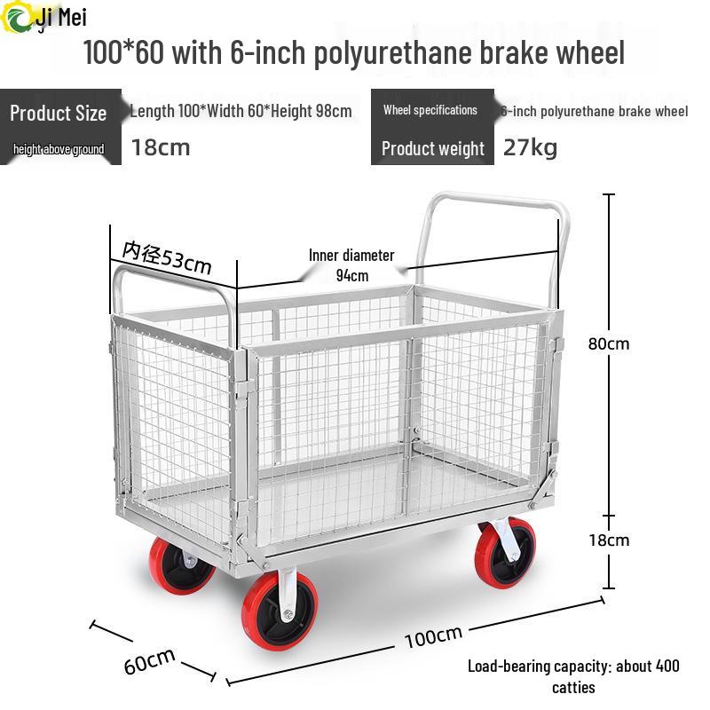 Jimei Foldable Warehouse Mesh Hand Truck