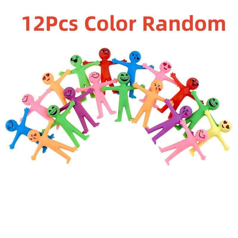 12Pcs New Unique Toy TPR Soft Rubber Pinch Pull Decompression Missile Toy Children's Leisure Fun Funny Toy Birthday Gifts
