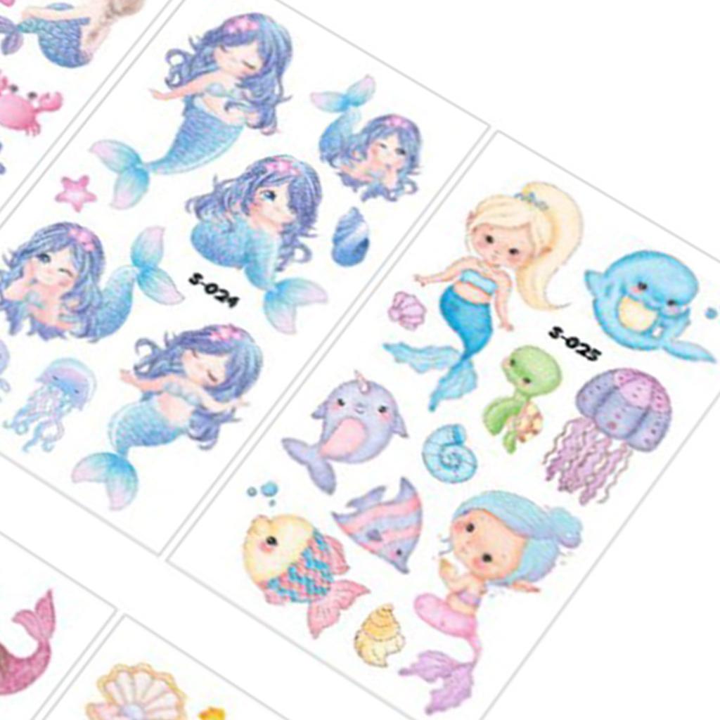 10pcs Glittering Tattoo Sticker Animal Shape Waterproof Glitter Temporary Tattoo Patch for Children