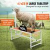 47X23 Inch Grooming Goat Sheep Stand Milking Stand Shearing Sheep Stand Adjustable Height Metal Livestock Supplies Farm Animal