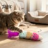 Small Cat Toys for Holding And Kicking Crinkle Plush Toy, Stuffed Ice Cream Cone with Feathers, Soft Fabric Cats Kitten Kicker Toy Indoor Biting