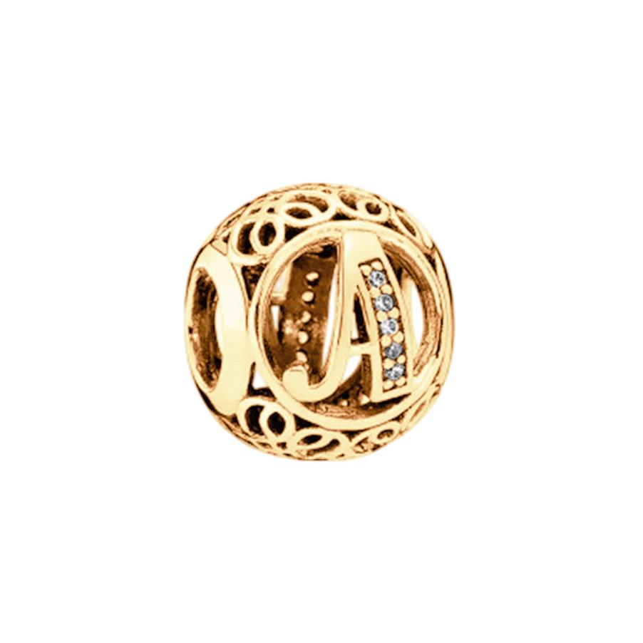 Fine Sparkling Spherical A-Z 26 Lucky Letters Charm Beads Fit Original European Bracelets Diy Women Jewelry Gifts