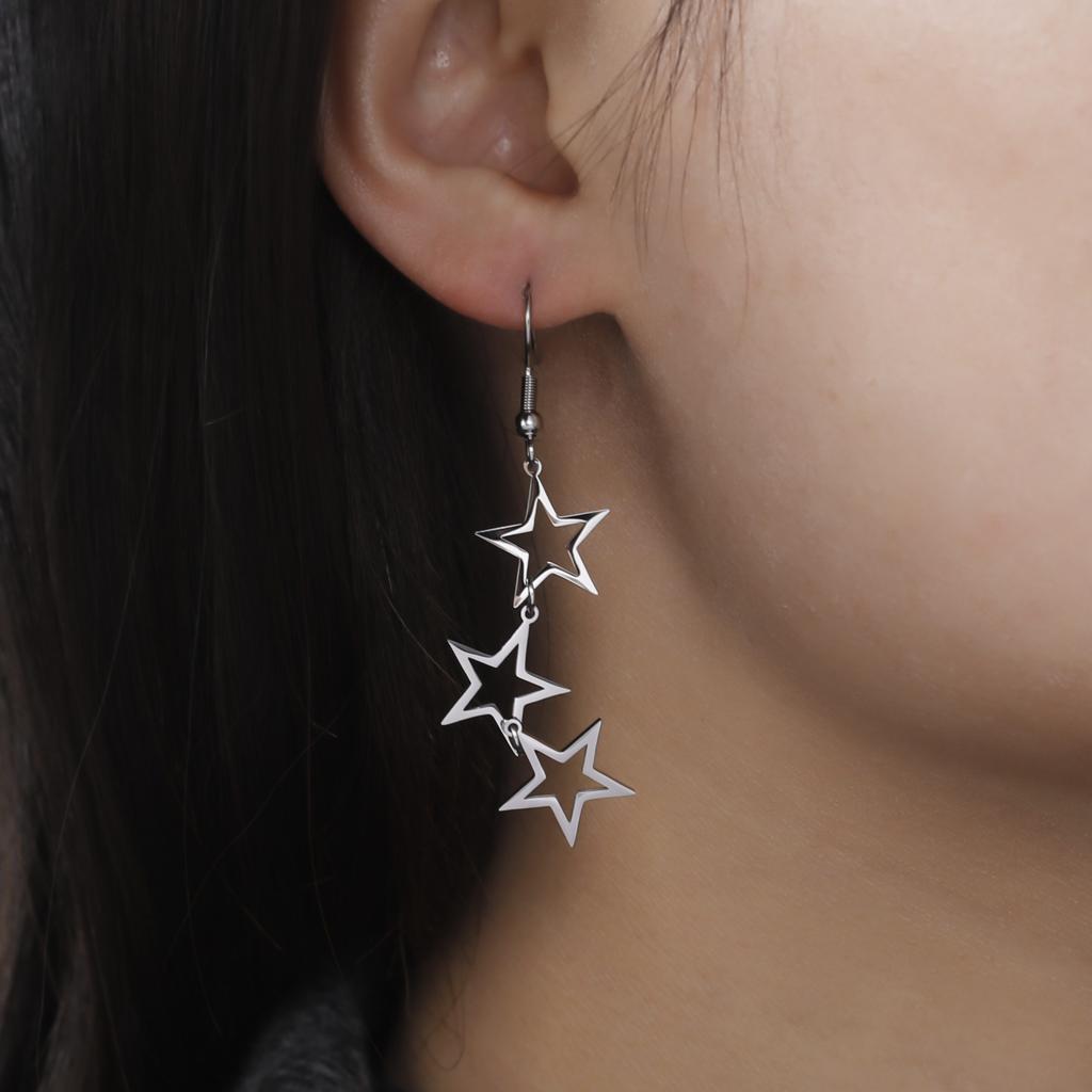 Cazador Gold Color Stars Drop Earrings for Women Bohemian Stainless Steel Long Dangle Earrings Jewelry Mother Day Gift Wholesale