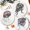 1pc Women's Hair and Flower Pattern Embroidery DIY Fabric Craft Kit Creative Craft Sewing