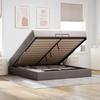 Ottoman Bed with Mattresses Taupe 200x200 cm Fabric