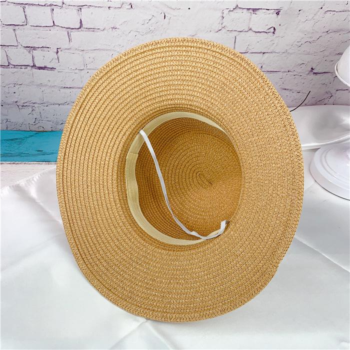Scenic new bell wooden bead sun hat tourist beach basin hat face covering sun protection hat female straw hat fisherman hat