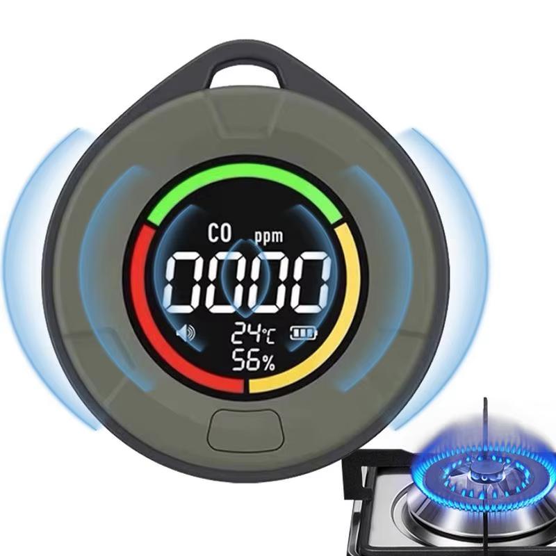 Mini Carbon Monoxide Detector CO CO2 Air Quality Monitor 1000mAh Battery LED Screen USB Type-C Charging for Indoor and Travel Thermometer Buzzer Alarm