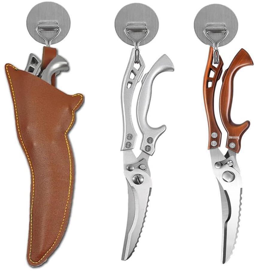 Multi-Functional Kitchen Scissors for Chicken, Fish, and BBQ with Rebound Action